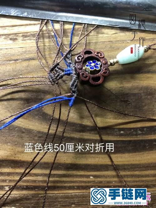 蜡线绳编木扣珠子吊坠项链的详细编制教程