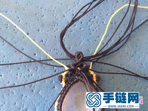 南美圆蜡线制作包水晶的项链教程