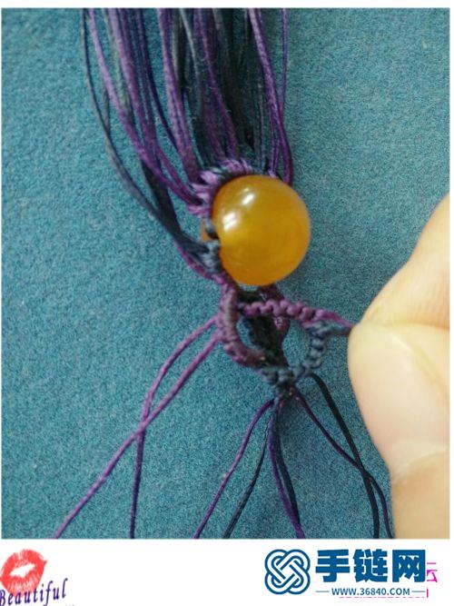 花靥包石头项链坠的详细编织教程
