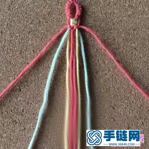 精梳长绒棉线编织制作的祈福手环教程