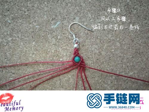 绳编圣诞树耳环的详细制作教程