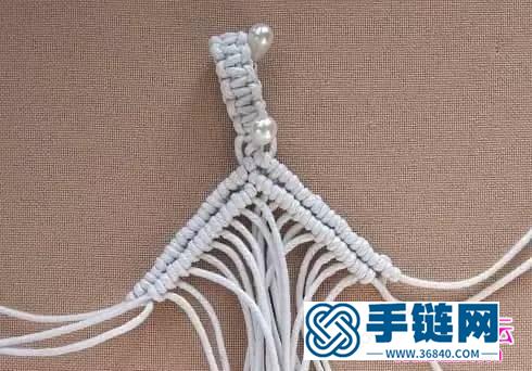 中国结编织镂空蕾丝钻石菱形挂件图解