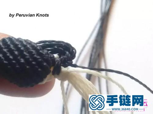 中国结编织黑白手绳方法图解