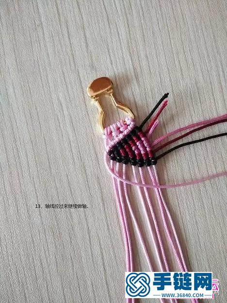 中国结编织七彩手绳的方法图解