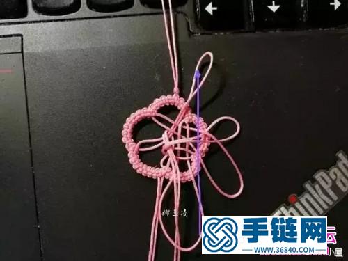 用绳编樱花书签的方法