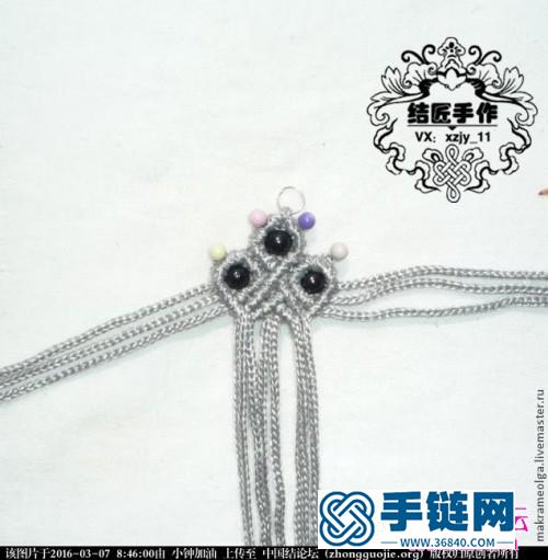 中国结制作的串珠小耳环图解