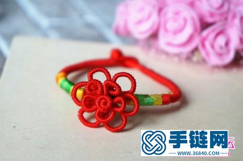 中国结花朵手链的编织步骤图