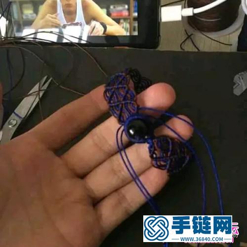中国结编织斜卷结手链方法图解