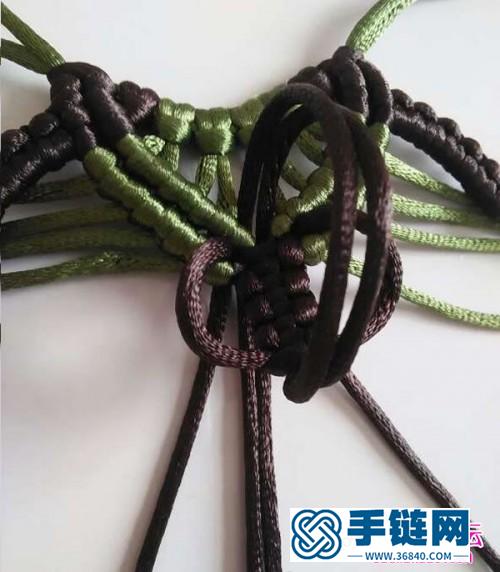 绳编彩虹流苏猫头鹰吊坠的方法