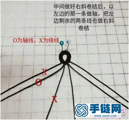 绳编S纹米珠斜卷结手绳的详细编制教程