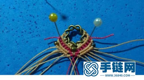 中国结加上合金配件编织成的漂亮耳环，有制作方法