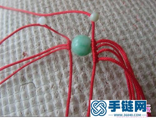 玉线编制串珠手链的制作方法