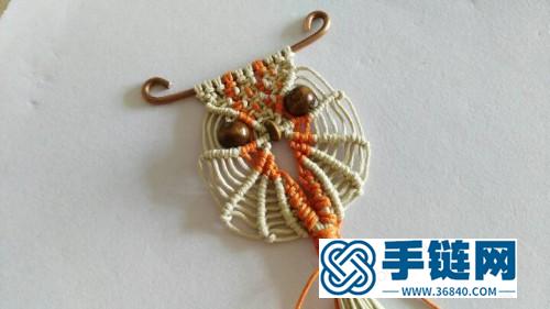 中国结编织制作猫头鹰挂件图解