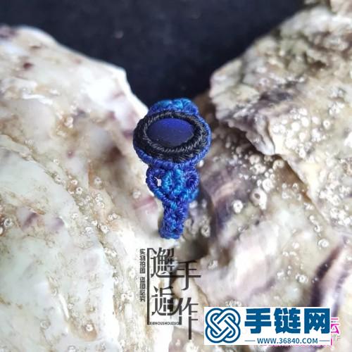 绳编倾心黑体拉长石戒指的详细编制图解