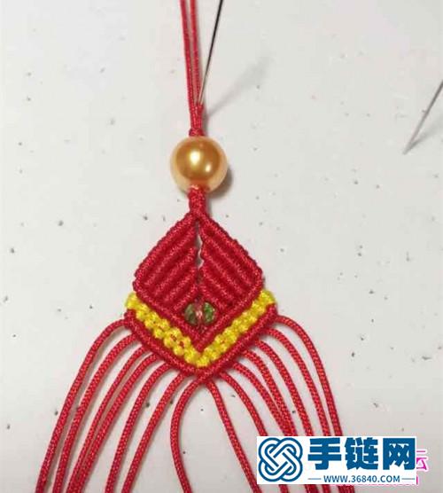 中国结羽韵恋花吊坠的详细制作教程