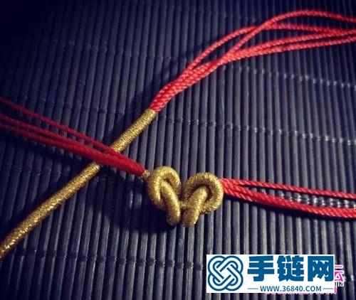 绳编金蝴蝶手链的制作图解