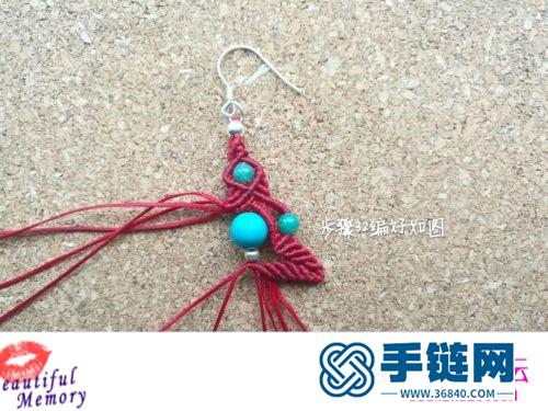 绳编圣诞树耳环的详细制作教程