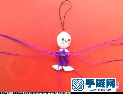 用绳编萌萌的小人偶的编织制作