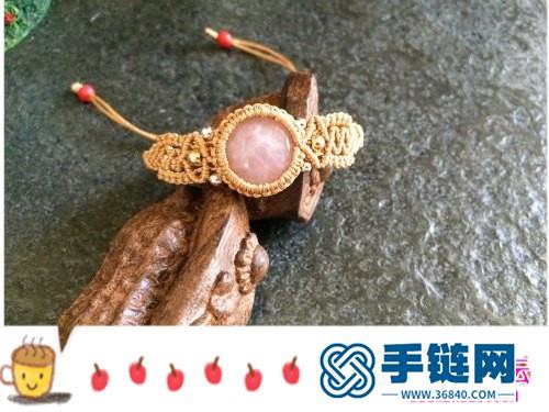 绳编包石粉晶手链的方法