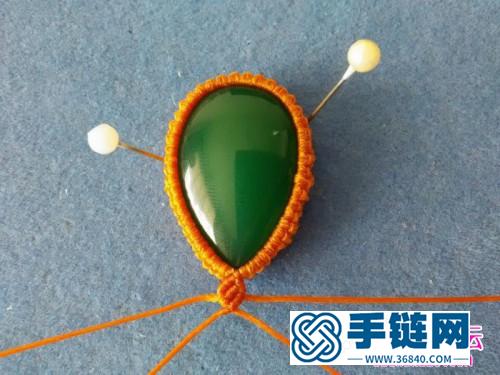 中国结编织包石琵琶吊坠方法图解