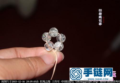 中国结编织串珠五角星项链挂件教程
