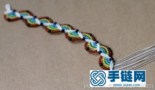 编绳串珠炫彩手链的制作方法