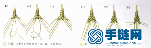 斜卷结手链编法图解,中国结斜卷结手链编法