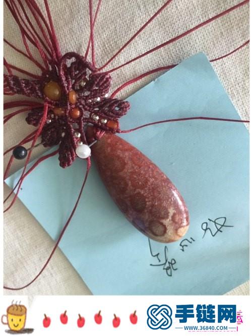 绳编水滴石夏花项链的详细制作教程