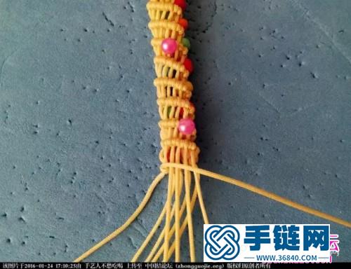 中国结编织立体螺旋串珠手绳教程