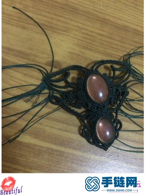 蜡线粉晶包石绿项链的详细制作教程