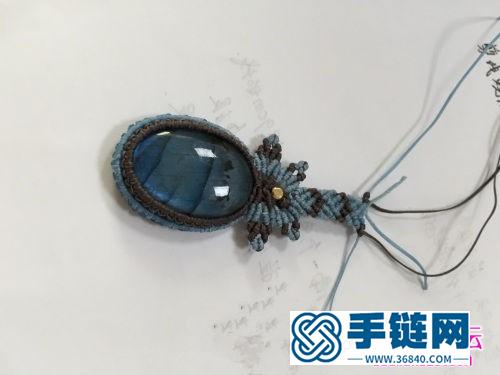 简约款拉长石项链的编织制作