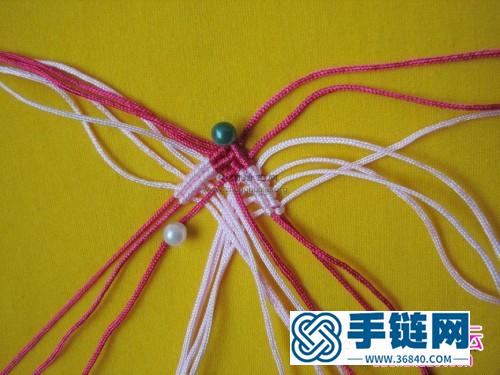中国结小桃子挂饰的编织教程