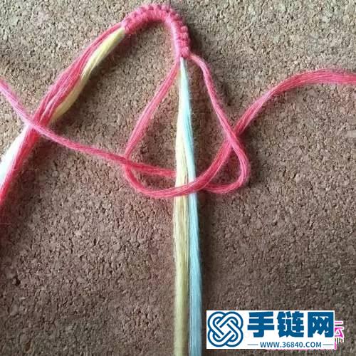 精梳长绒棉线编织制作的祈福手环教程