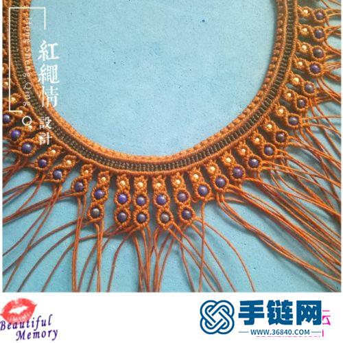 波西米亚风复古蜡线串珠女士项链的制作方法