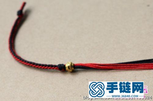 七星阵转运珠红黑绳手链的编制方法