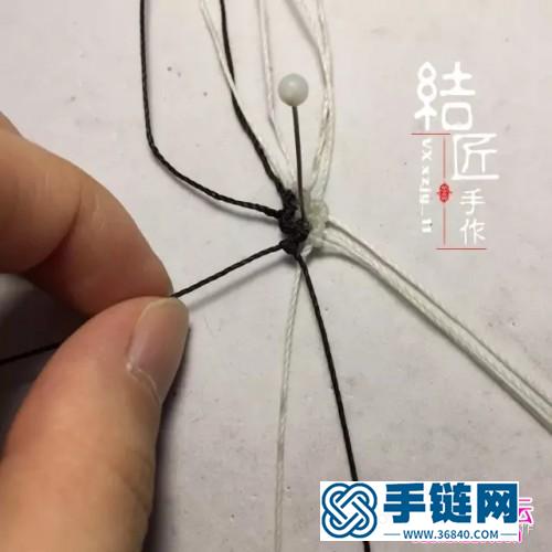 绳编朋克风黑白choker项链的详细编制图解