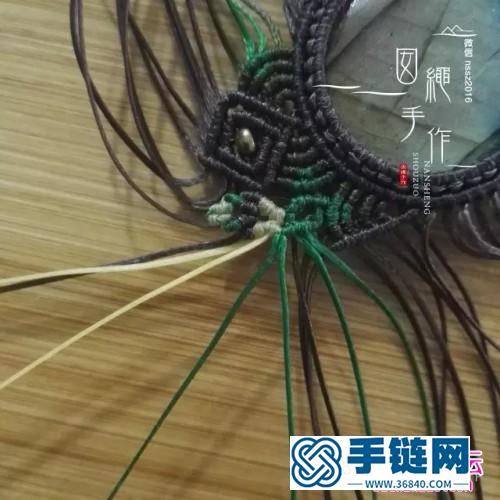 绳编包石七彩花项链吊坠的详细制作教程