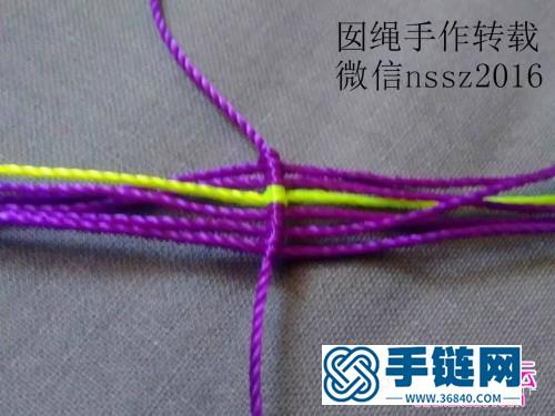 中国结编织菱形格子图案的手绳教程