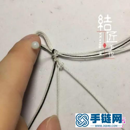 绳编朋克风黑白choker项链的详细编制图解