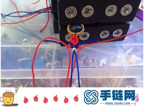 绳编青金石包石戒指的制作步骤图