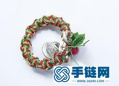 中国结编织制作的圣诞胸针图解