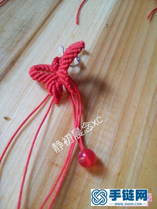 中国结编织蝴蝶耳环的步骤图解