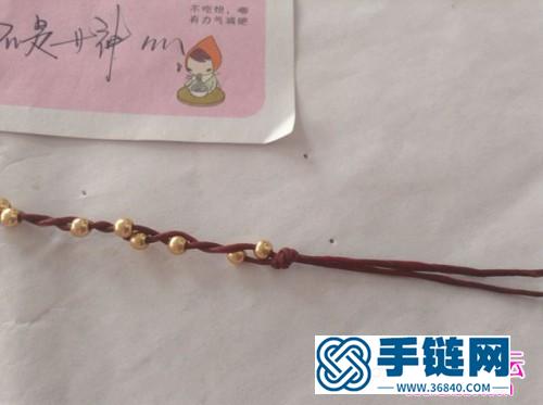 中国结编织二股串珠手绳教程