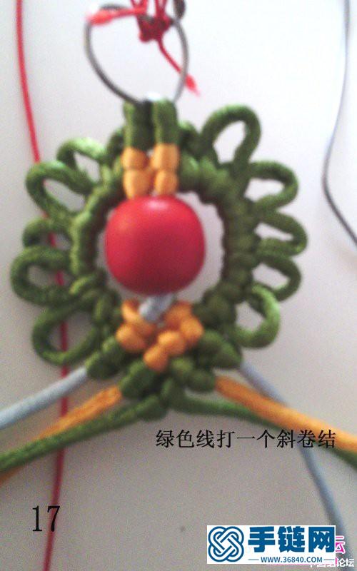 中国结编织的花朵耳坠图片，有详细教程