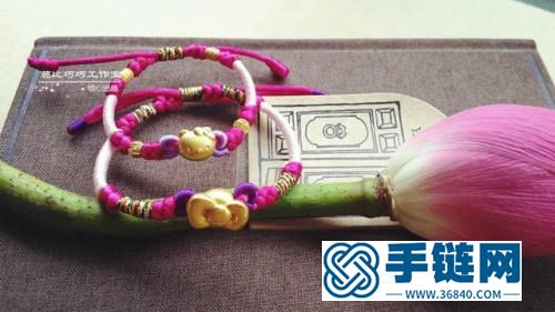 中国结编织金饰手绳的方法图解