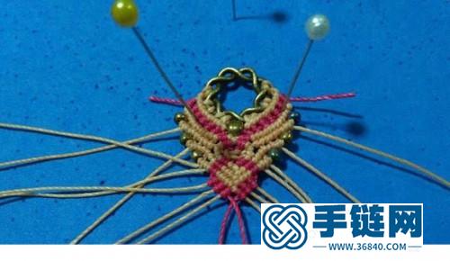 中国结加上合金配件编织成的漂亮耳环，有制作方法