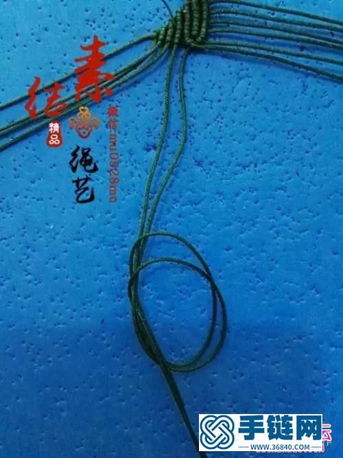 中国结编织树叶手绳教程