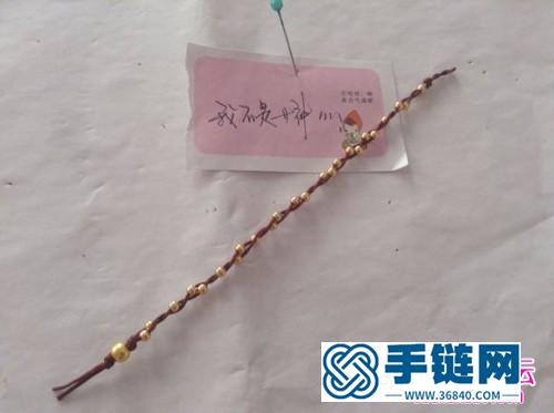 中国结编织二股串珠手绳教程