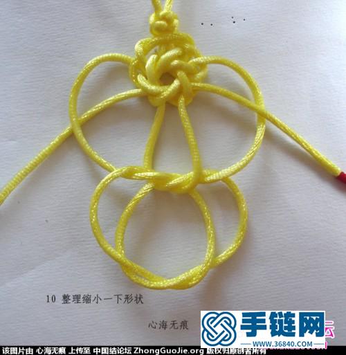 双心六瓣锁藻井结流苏吊坠的编法图解