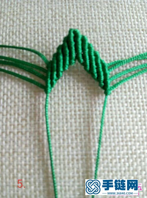 用绳编织制作的芭蕉叶小挂饰教程